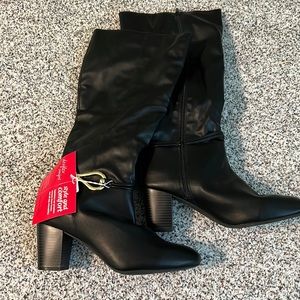 Black block heeled boots size 11